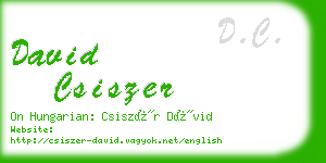 david csiszer business card